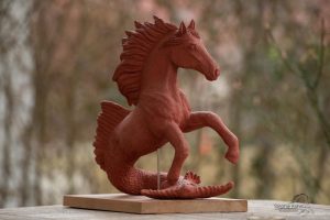 Keramikskulpturen aus der Schweiz - Pferdeskulptur